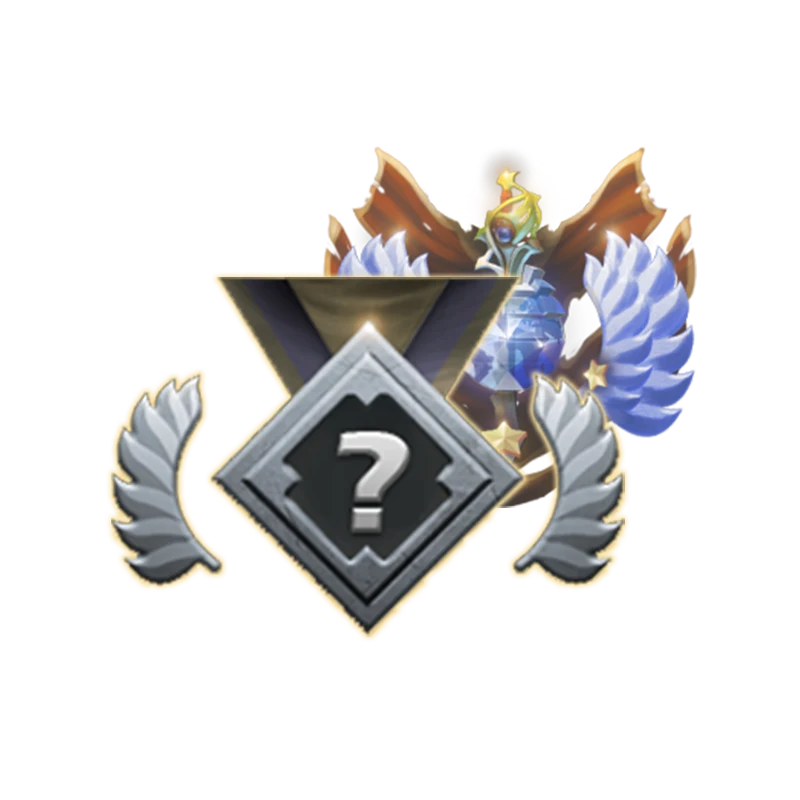 Dota 2 rank calibration screen showing an uncalibrated medal